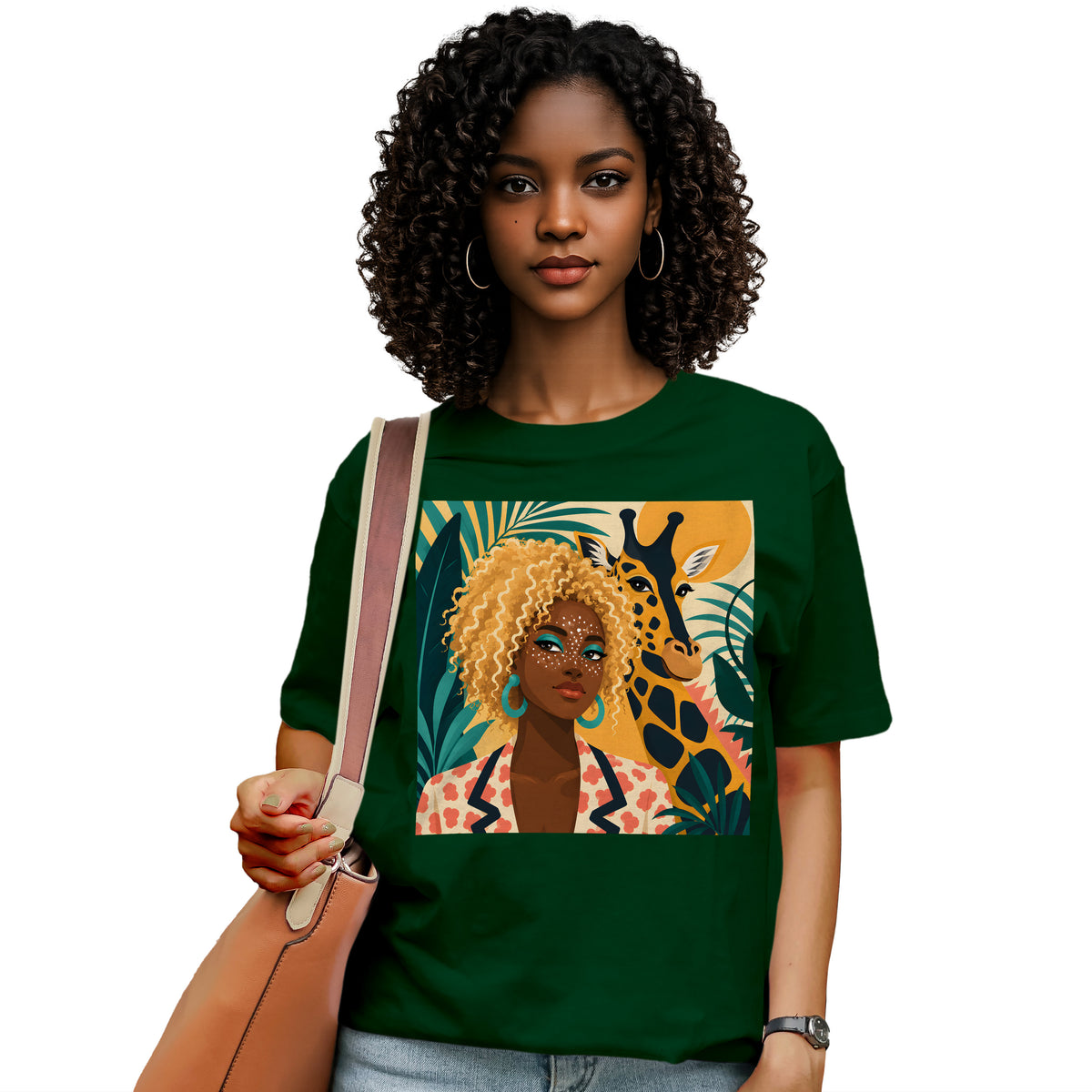 Boho Safari Giraffe Goddess T-Shirt