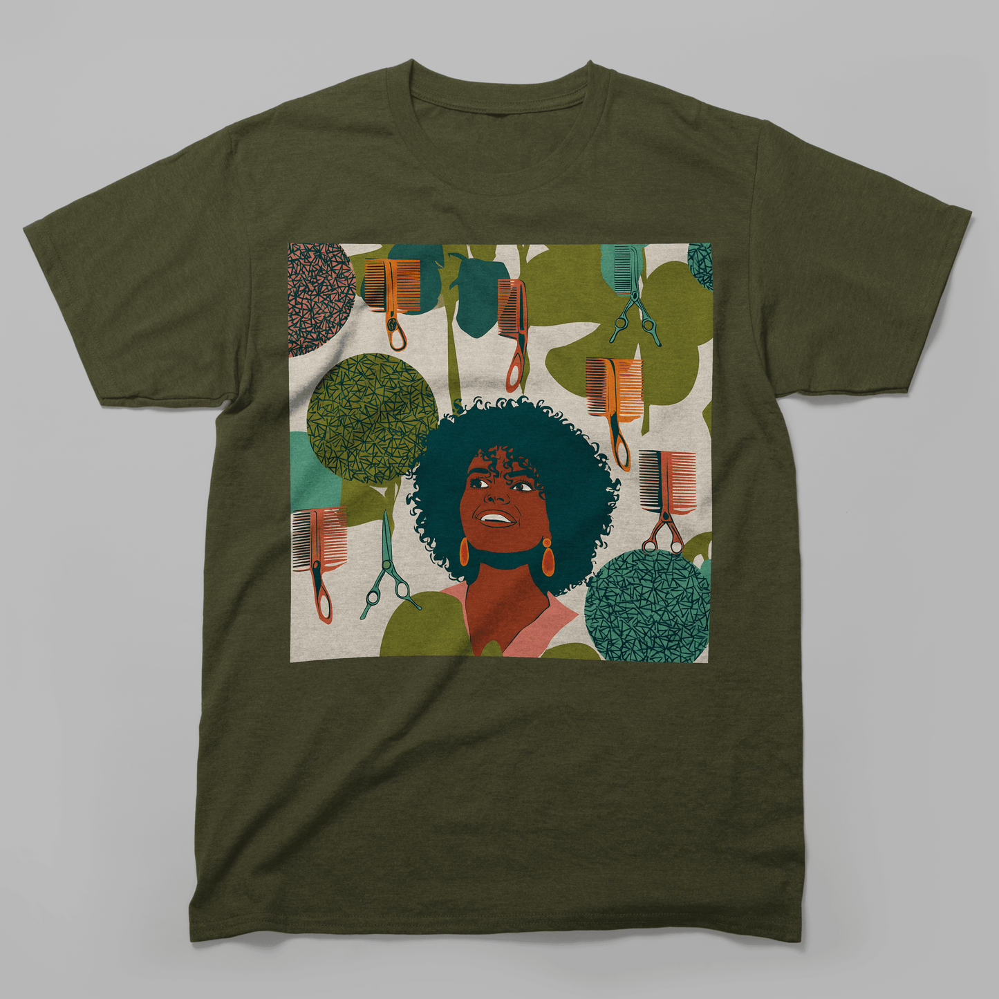 Vintage Hairstylist Barber Tools Afro Hair T-Shirt