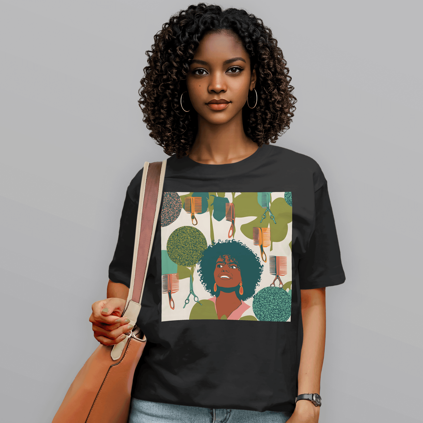 Vintage Hairstylist Barber Tools Afro Hair T-Shirt