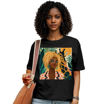 Boho Safari Giraffe Goddess T-Shirt