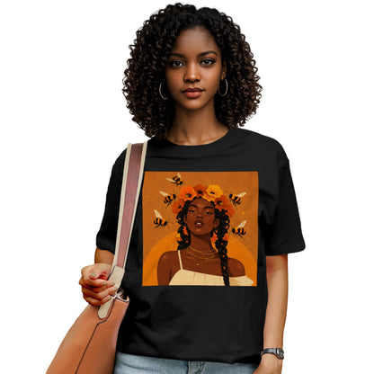 Honey Blossom Afro Goddess T-Shirt