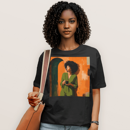 Black Woman Morning Coffee T-Shirt