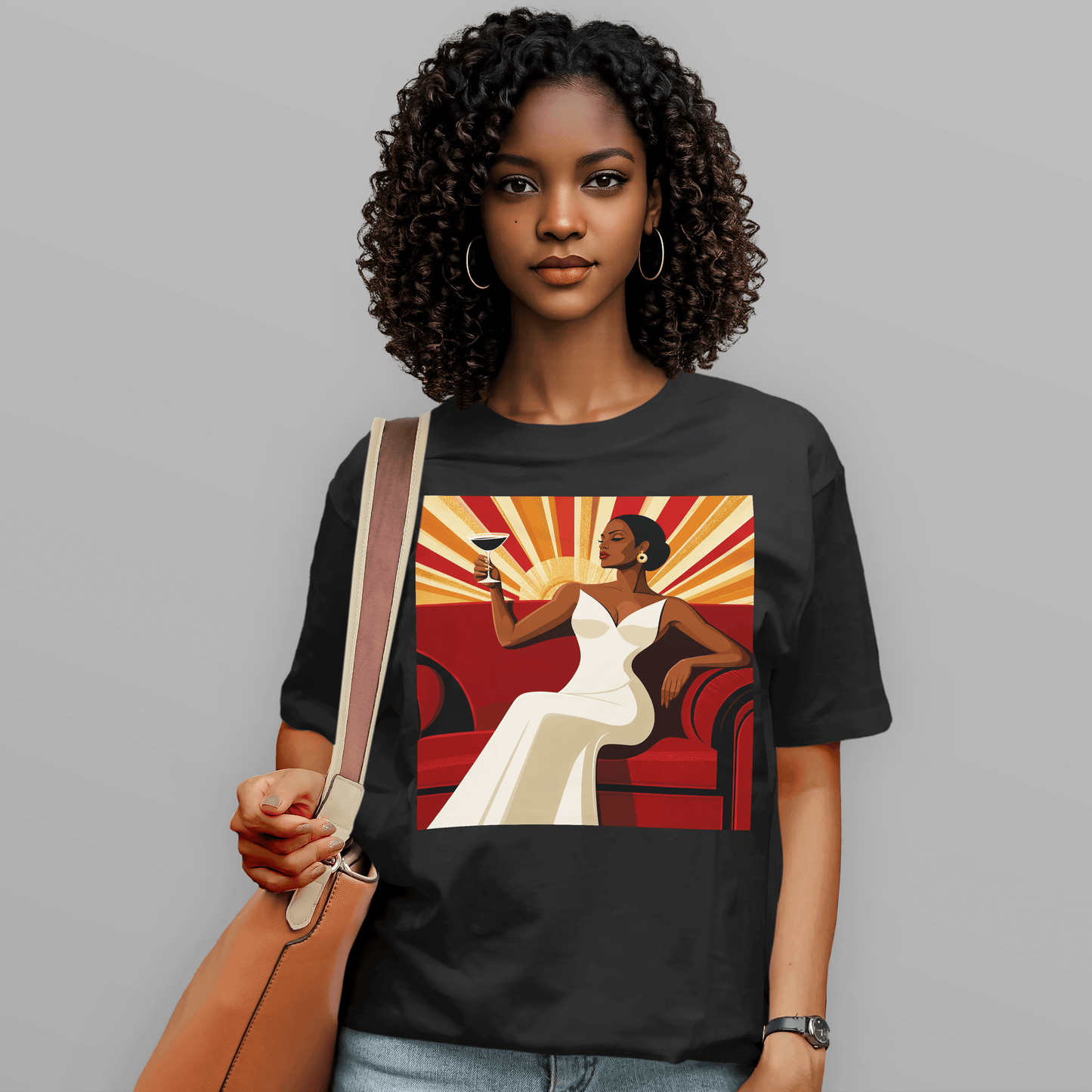 She Toasts to Herself Glamour Queen Retro T-Shirt