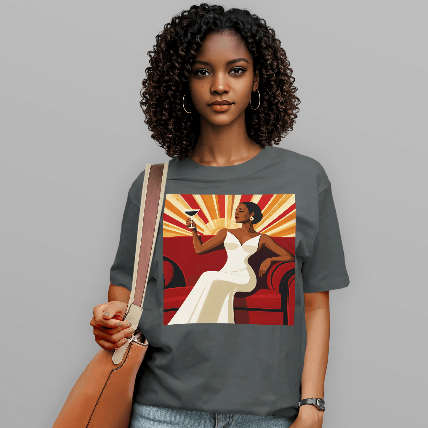 She Toasts to Herself Glamour Queen Retro T-Shirt