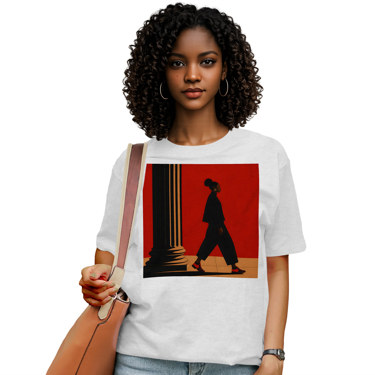 Afrocentric Black Girl Walking T-Shirt