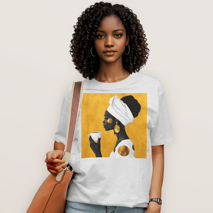 She Sips in Gold T-Shirt