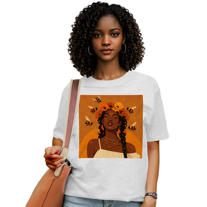 Honey Blossom Afro Goddess T-Shirt