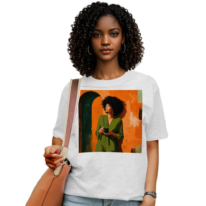 Black Woman Morning Coffee T-Shirt
