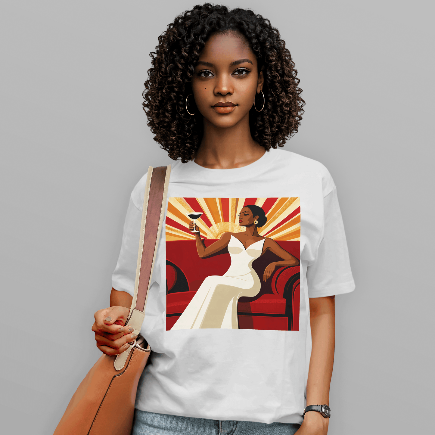 She Toasts to Herself Glamour Queen Retro T-Shirt