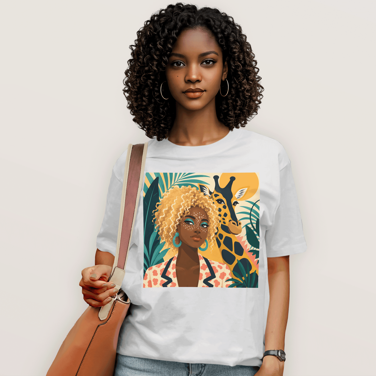 Boho Safari Giraffe Goddess T-Shirt