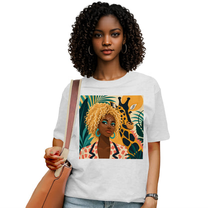 Boho Safari Giraffe Goddess T-Shirt