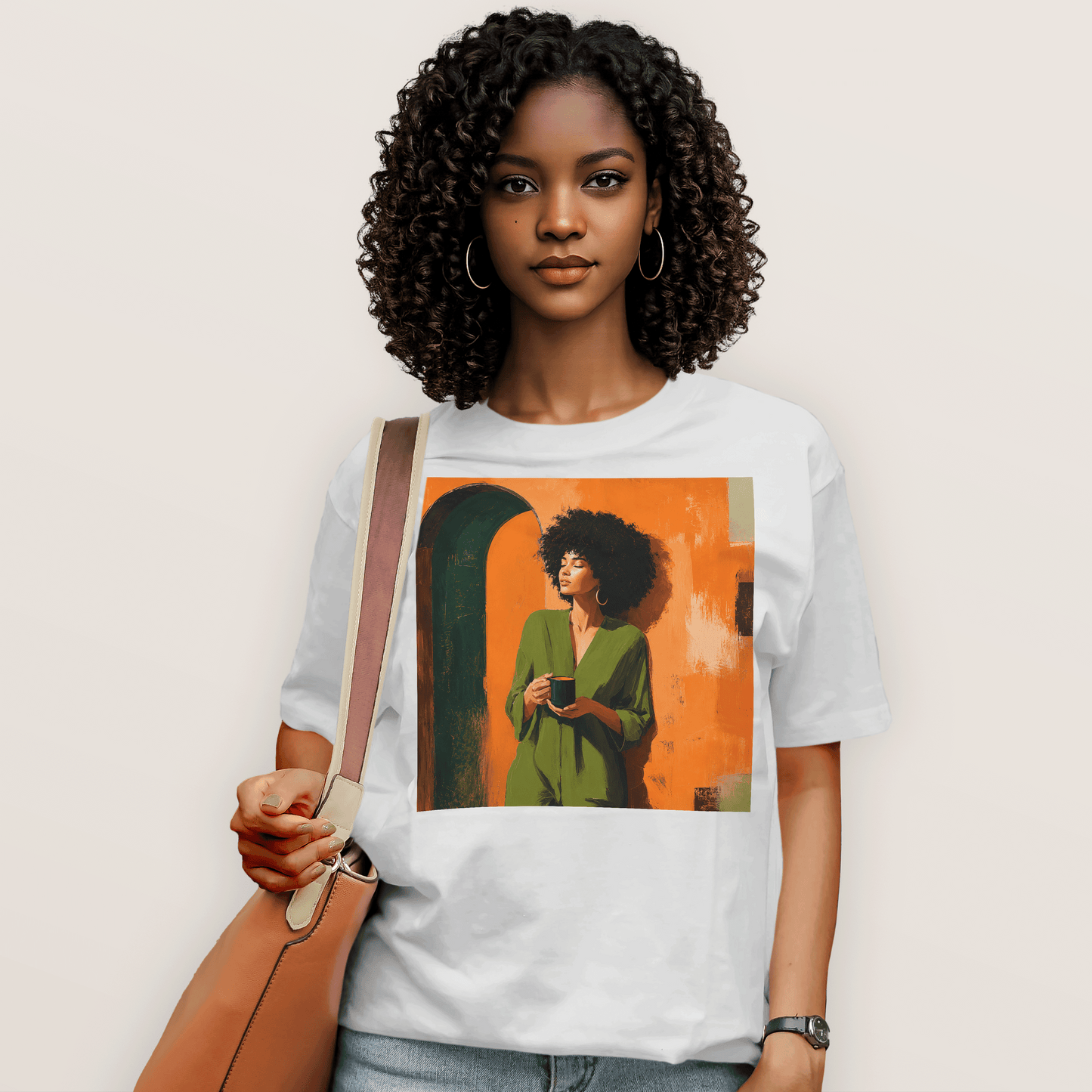 Black Woman Morning Coffee T-Shirt