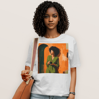 Black Woman Morning Coffee T-Shirt