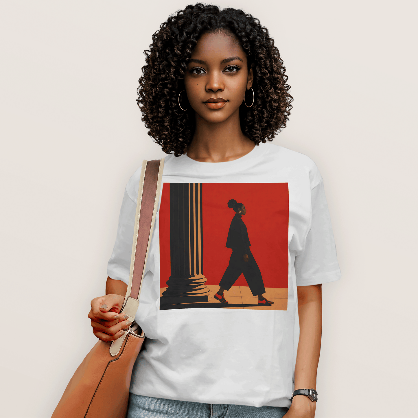Afrocentric Black Girl Walking T-Shirt