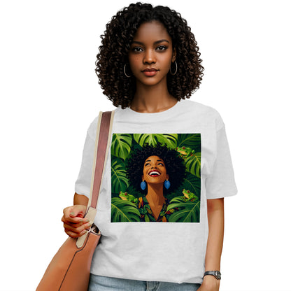 Tropical Frog Afro Queen T-Shirt