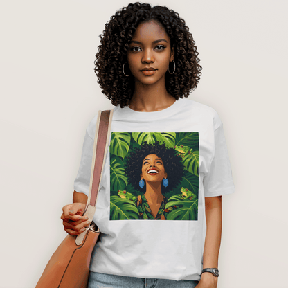 Tropical Frog Afro Queen T-Shirt