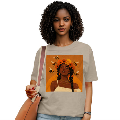 Honey Blossom Afro Goddess T-Shirt