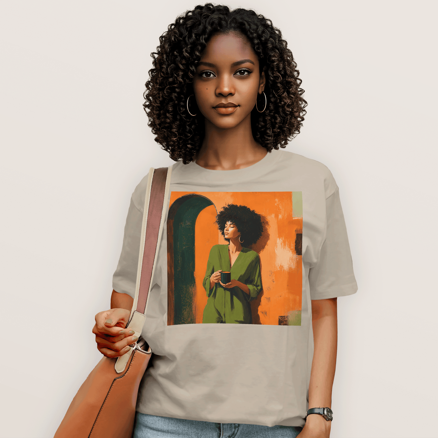 Black Woman Morning Coffee T-Shirt