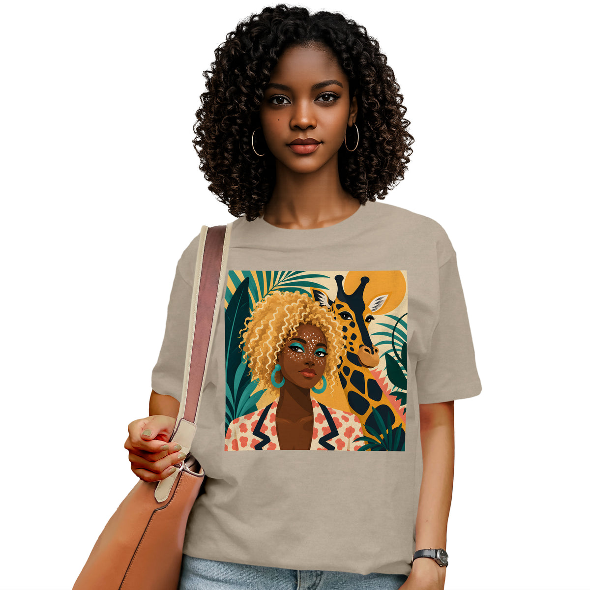 Boho Safari Giraffe Goddess T-Shirt