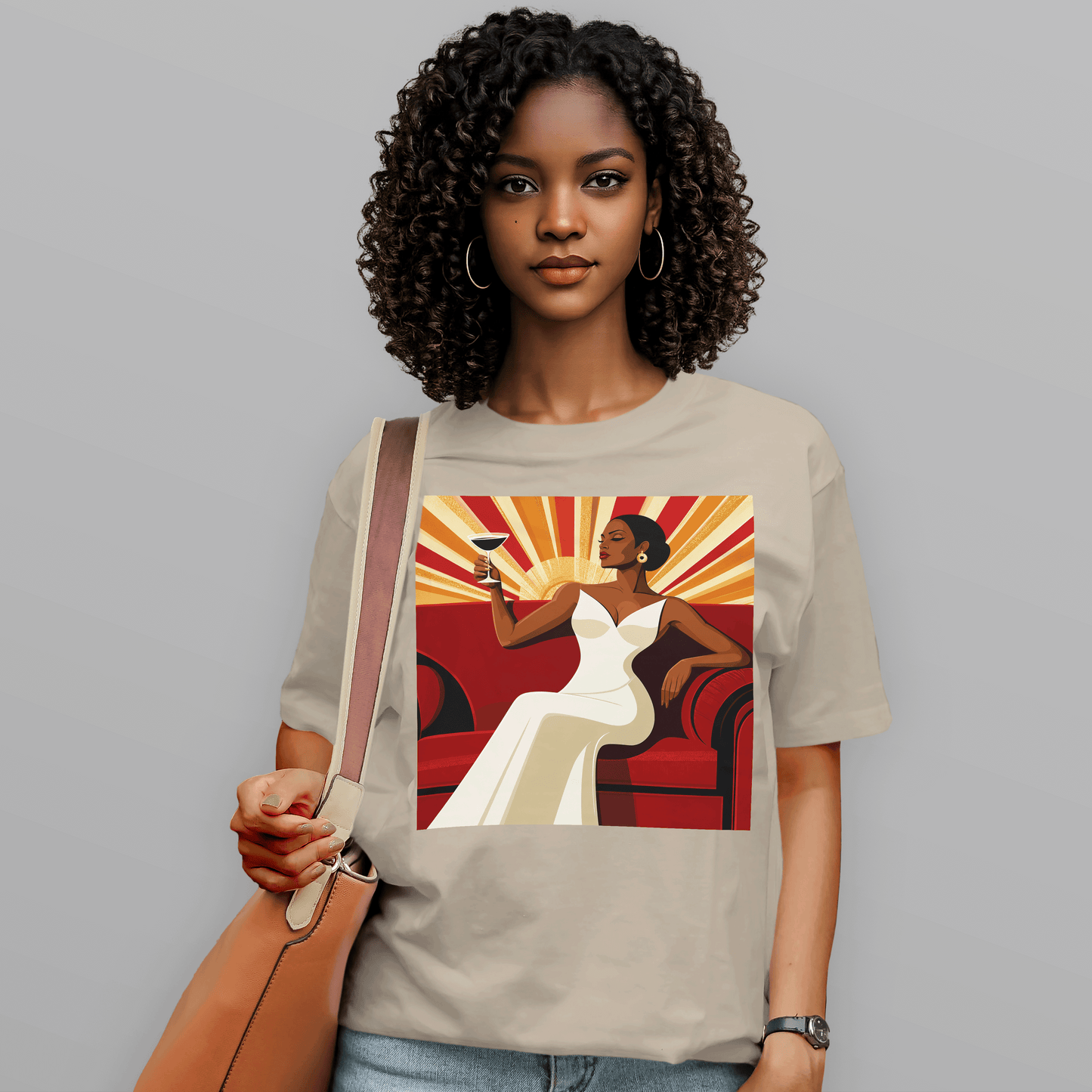 She Toasts to Herself Glamour Queen Retro T-Shirt