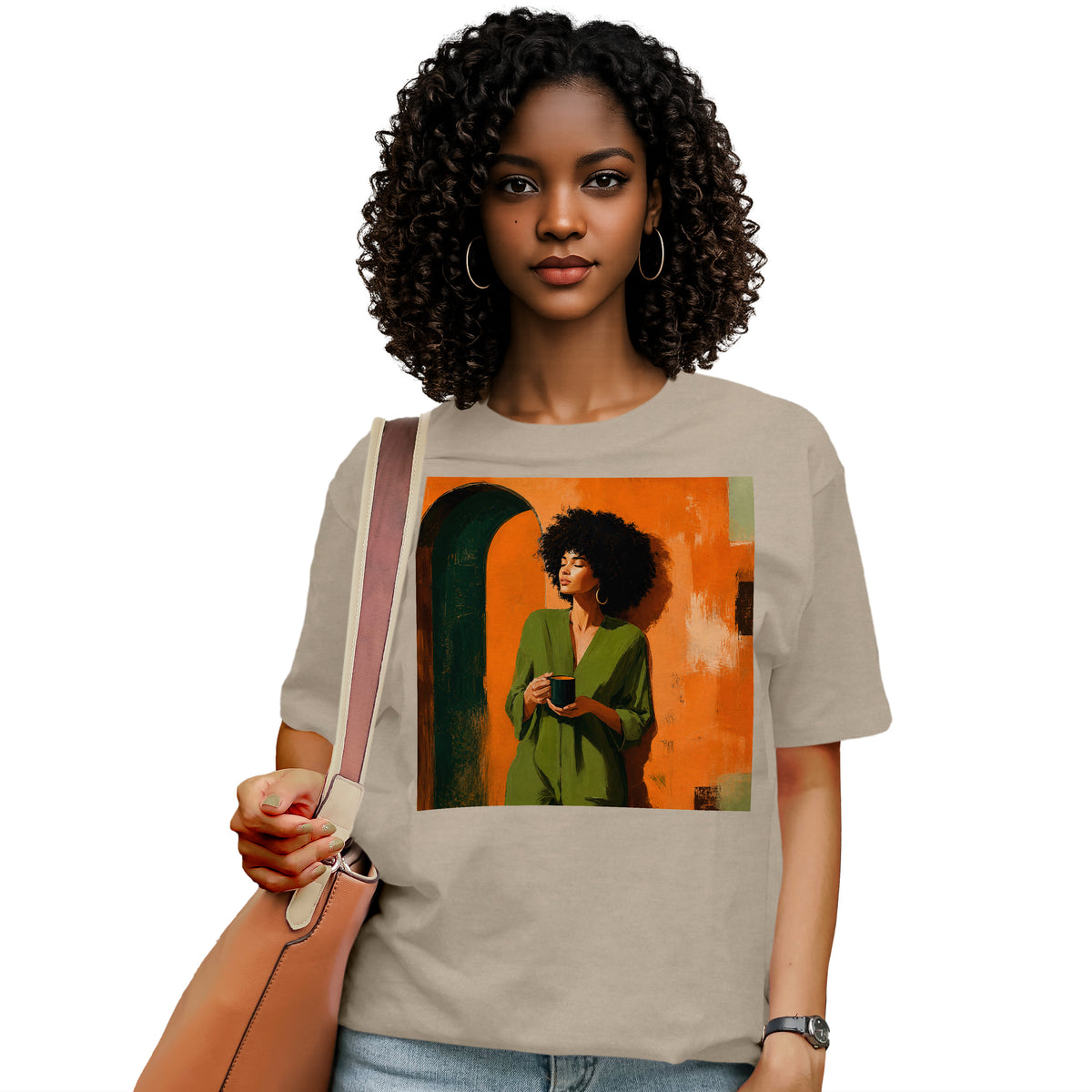 Black Woman Morning Coffee T-Shirt