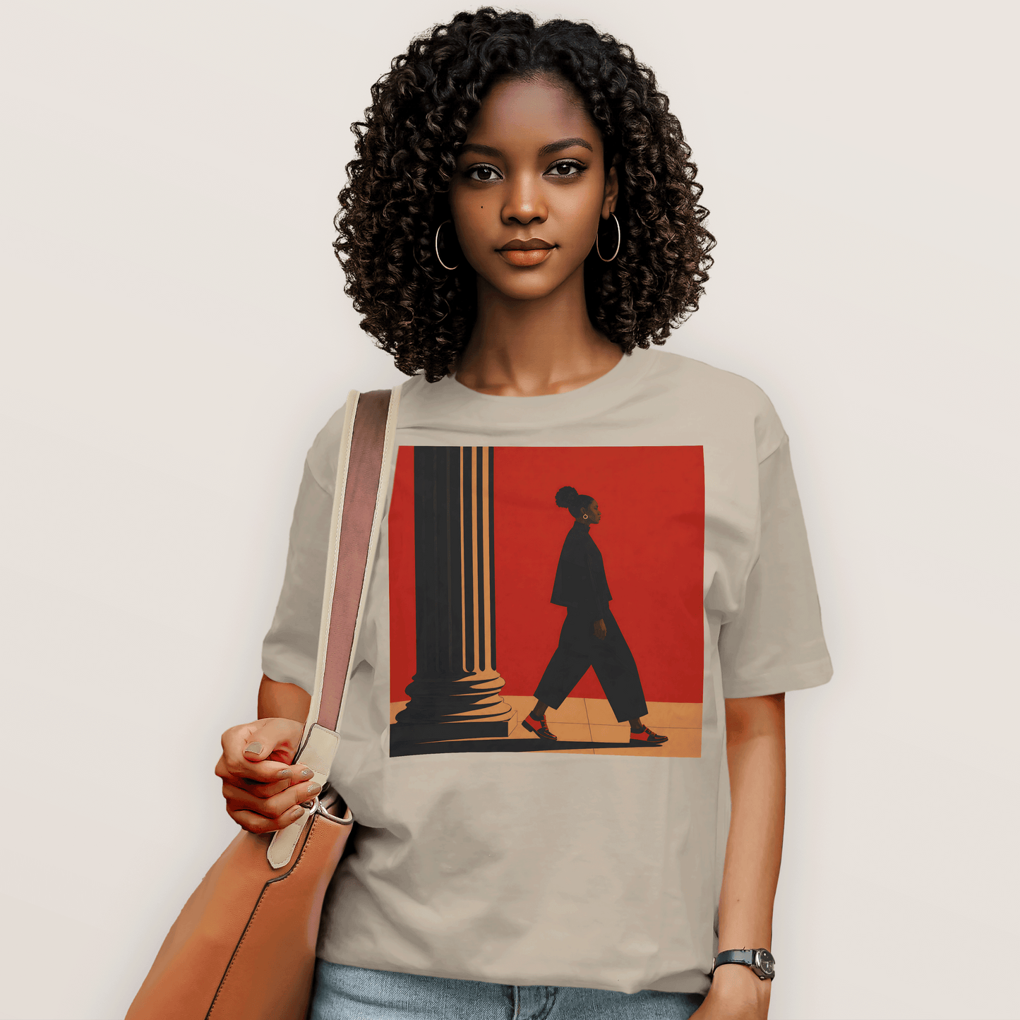 Afrocentric Black Girl Walking T-Shirt