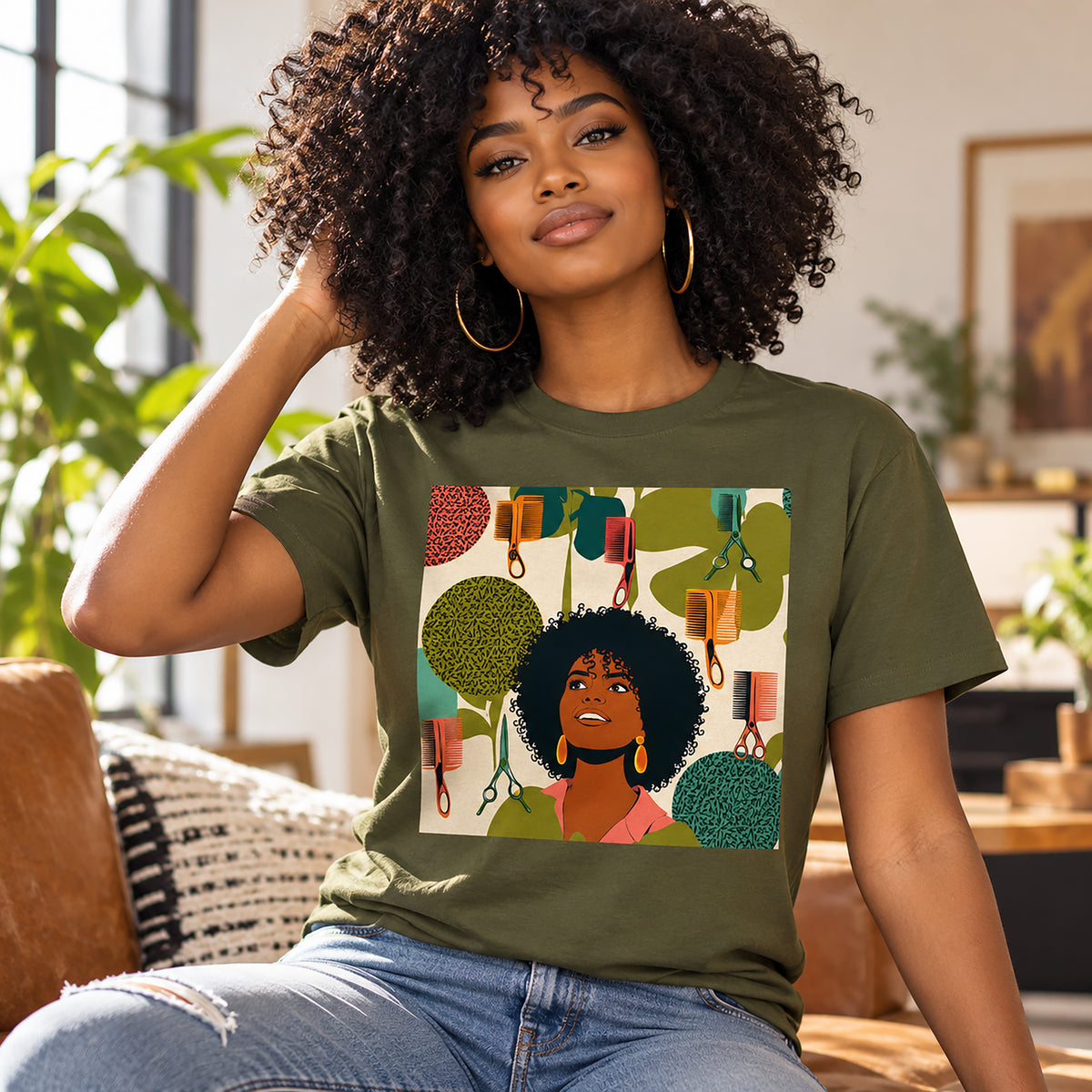 Vintage Hairstylist Afro Hair T-Shirt