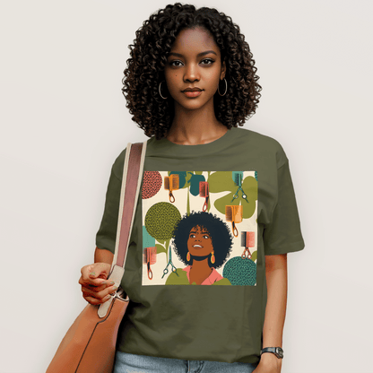 Vintage Hairstylist Afro Hair T-Shirt