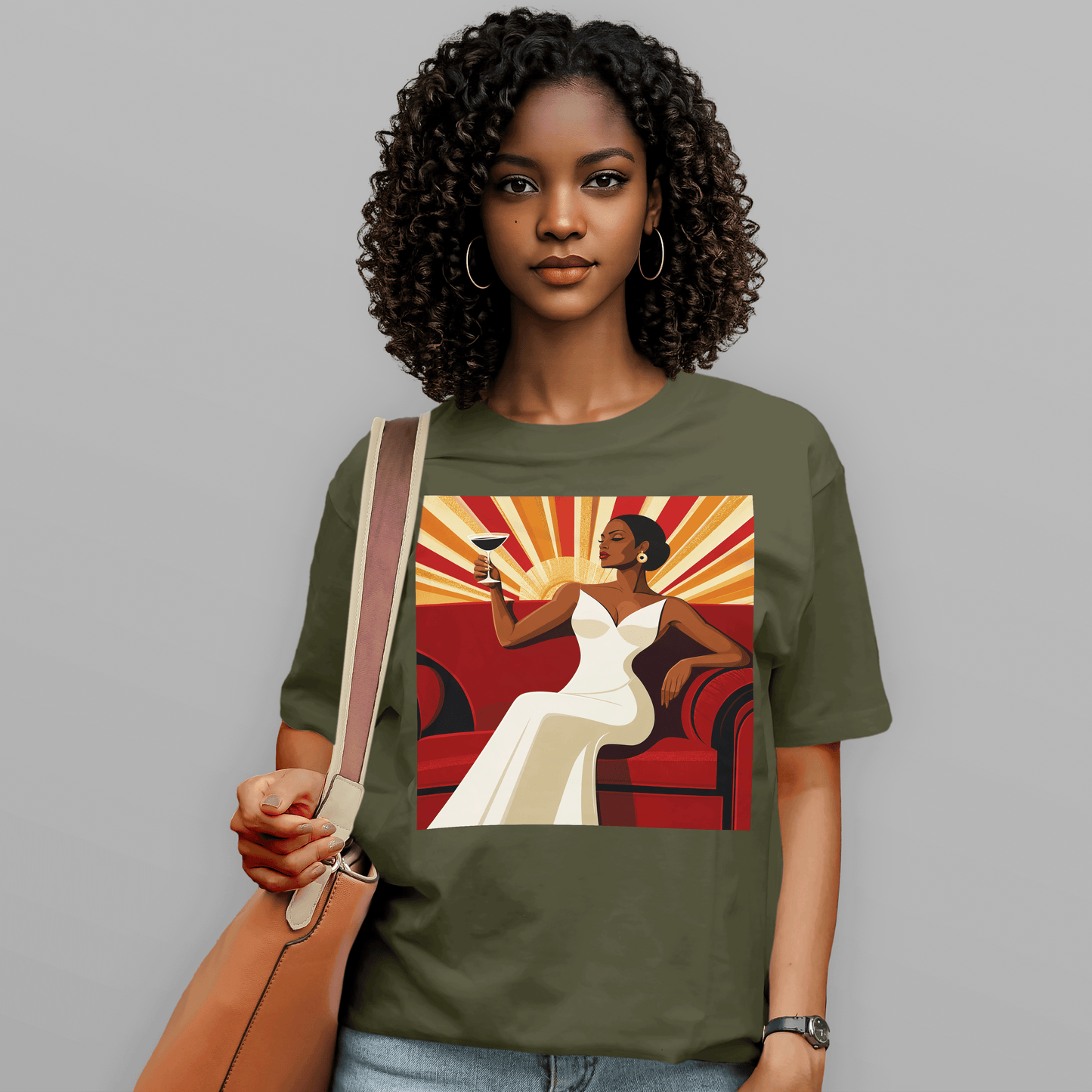 She Toasts to Herself Glamour Queen Retro T-Shirt