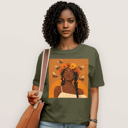 Honey Blossom Afro Goddess T-Shirt