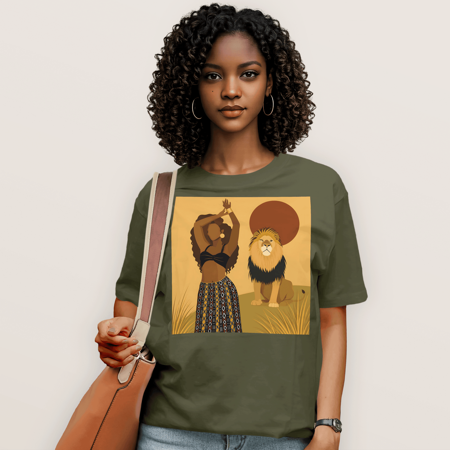 African Queen and Lion Safari T-Shirt
