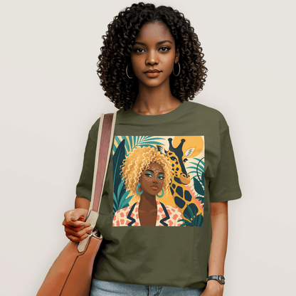 Boho Safari Giraffe Goddess T-Shirt