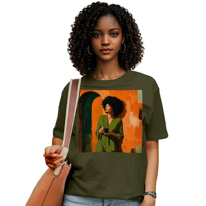 Black Woman Morning Coffee T-Shirt