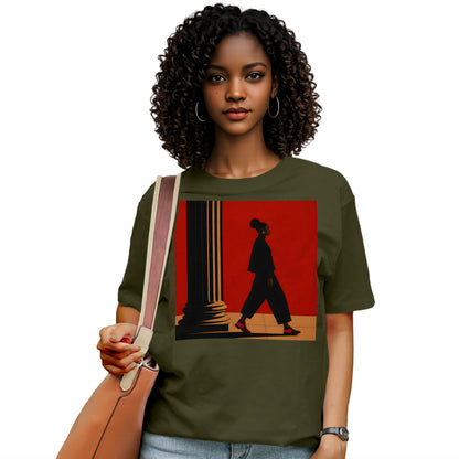 Afrocentric Black Girl Walking T-Shirt