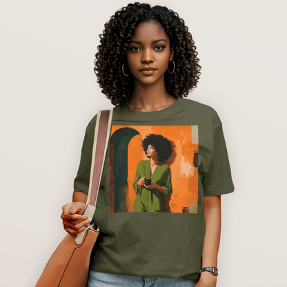 Black Woman Morning Coffee T-Shirt