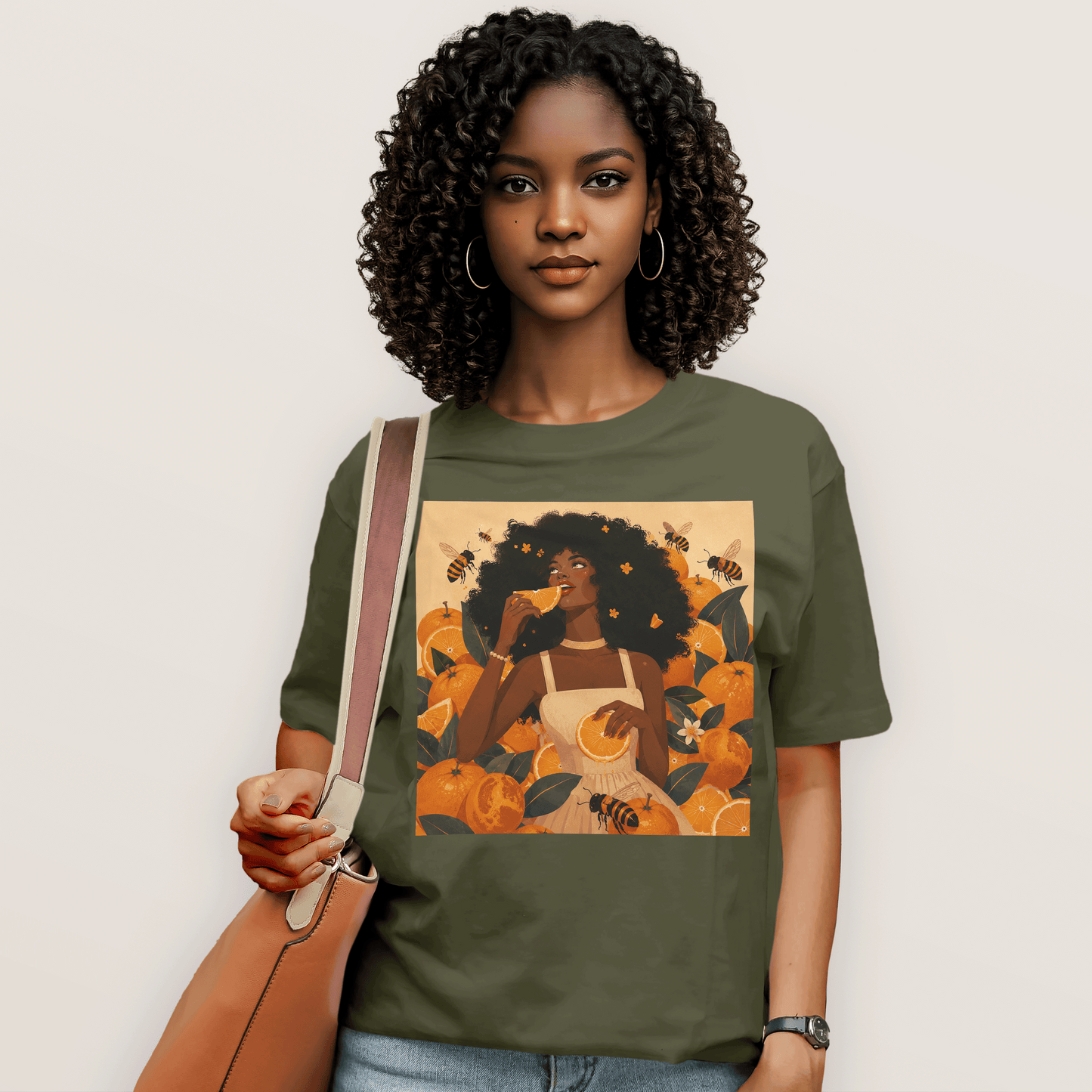 Sweet Citrus Afro Goddess T-Shirt