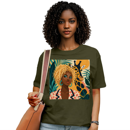 Boho Safari Giraffe Goddess T-Shirt