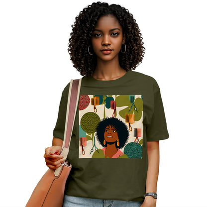 Vintage Hairstylist Afro Hair T-Shirt