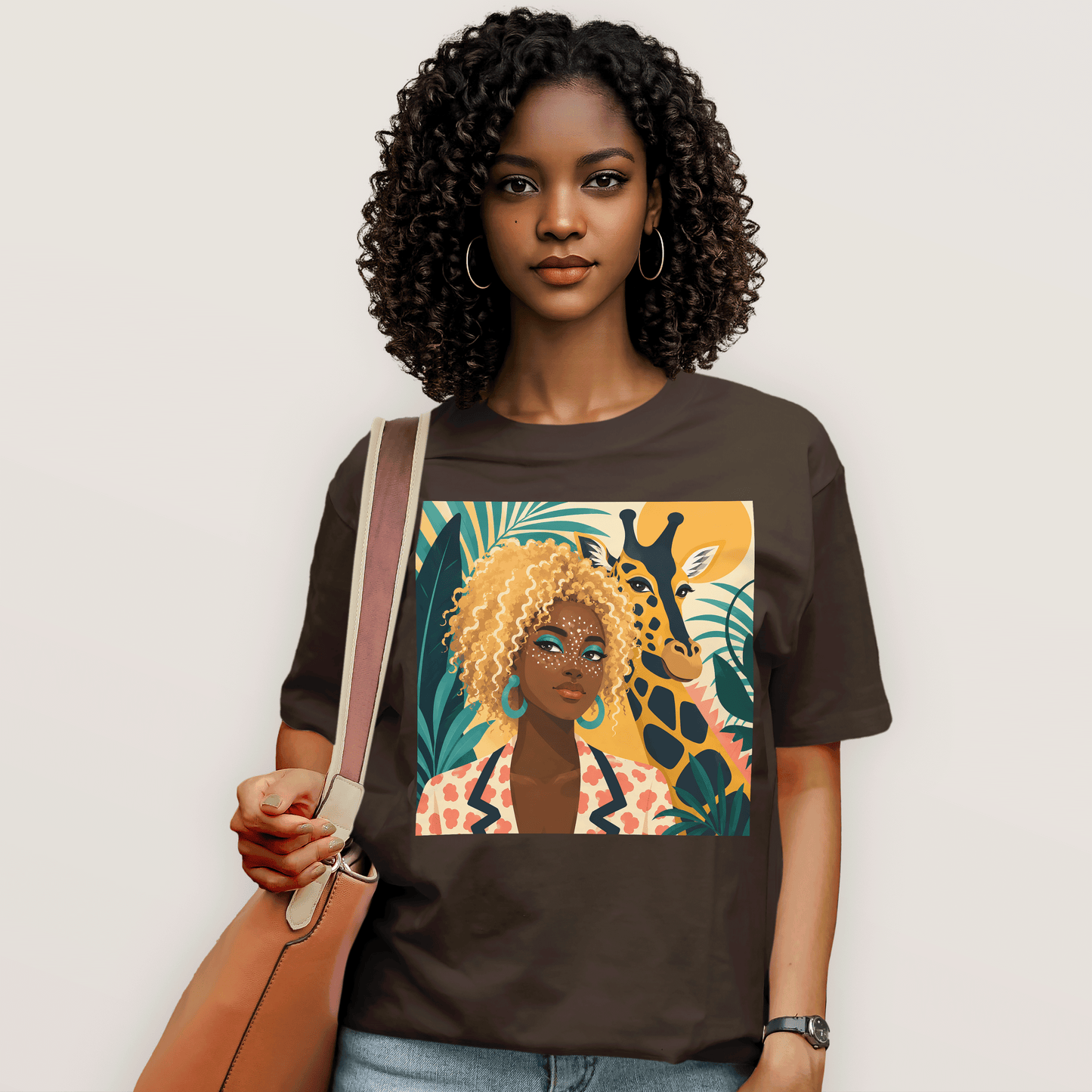 Boho Safari Giraffe Goddess T-Shirt