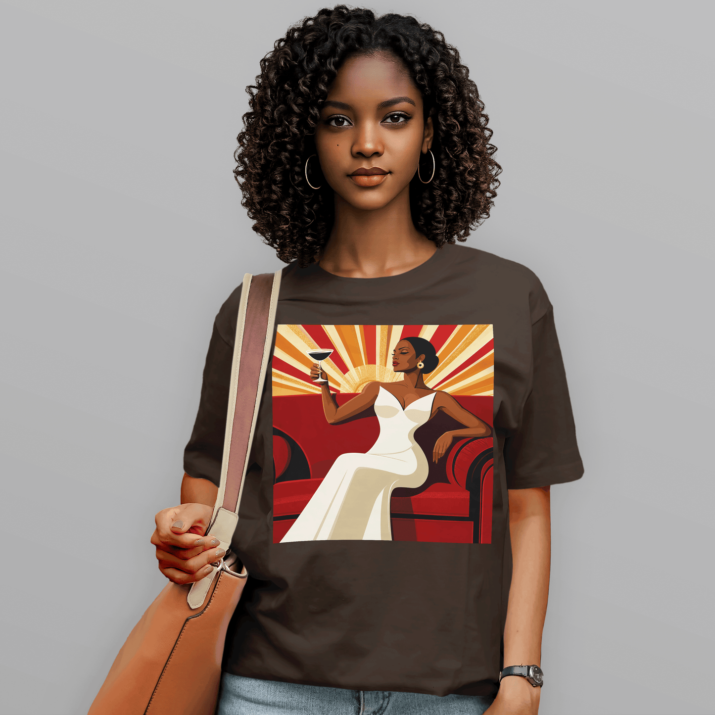 She Toasts to Herself Glamour Queen Retro T-Shirt