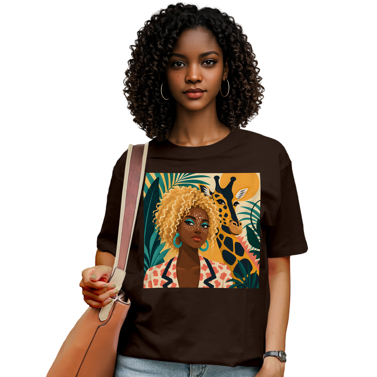 Boho Safari Giraffe Goddess T-Shirt