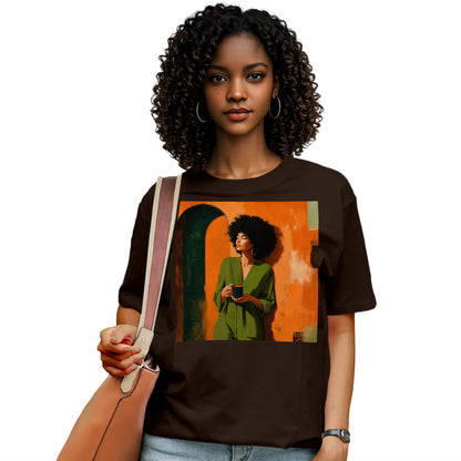Black Woman Morning Coffee T-Shirt