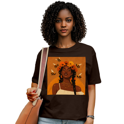 Honey Blossom Afro Goddess T-Shirt