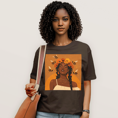 Honey Blossom Afro Goddess T-Shirt