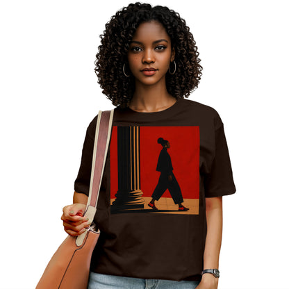 Afrocentric Black Girl Walking T-Shirt
