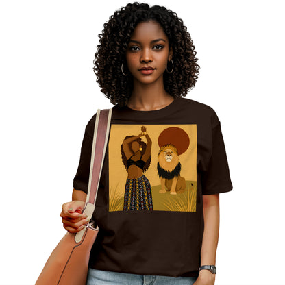 African Queen and Lion Safari T-Shirt