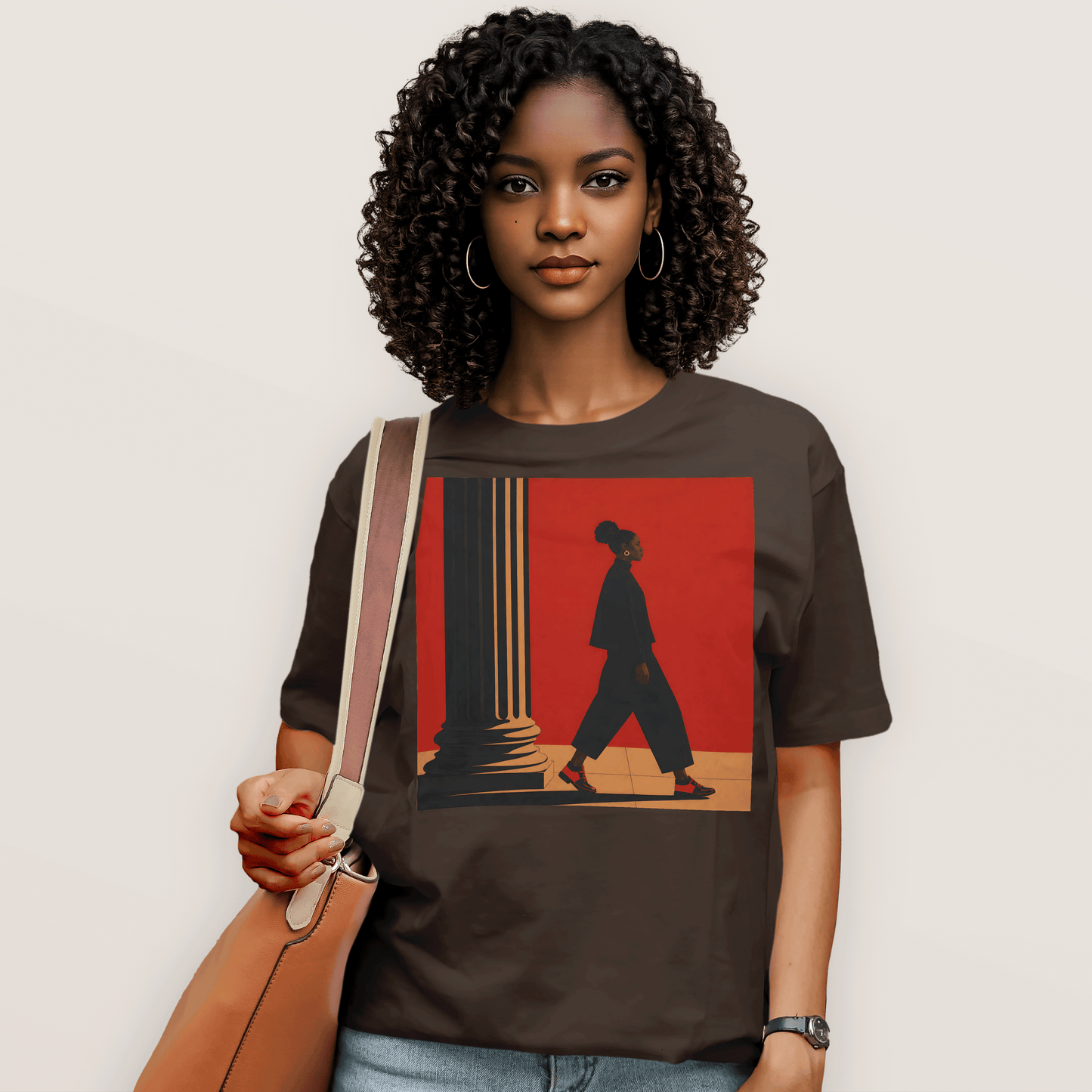 Afrocentric Black Girl Walking T-Shirt