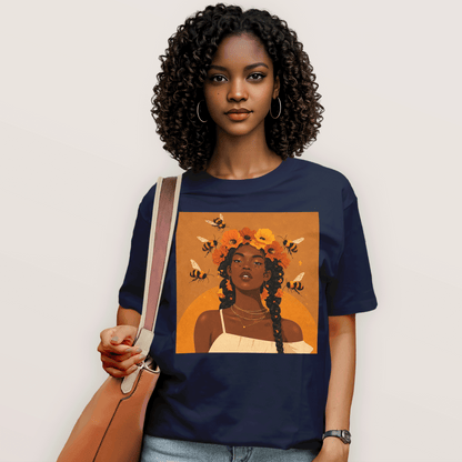 Honey Blossom Afro Goddess T-Shirt