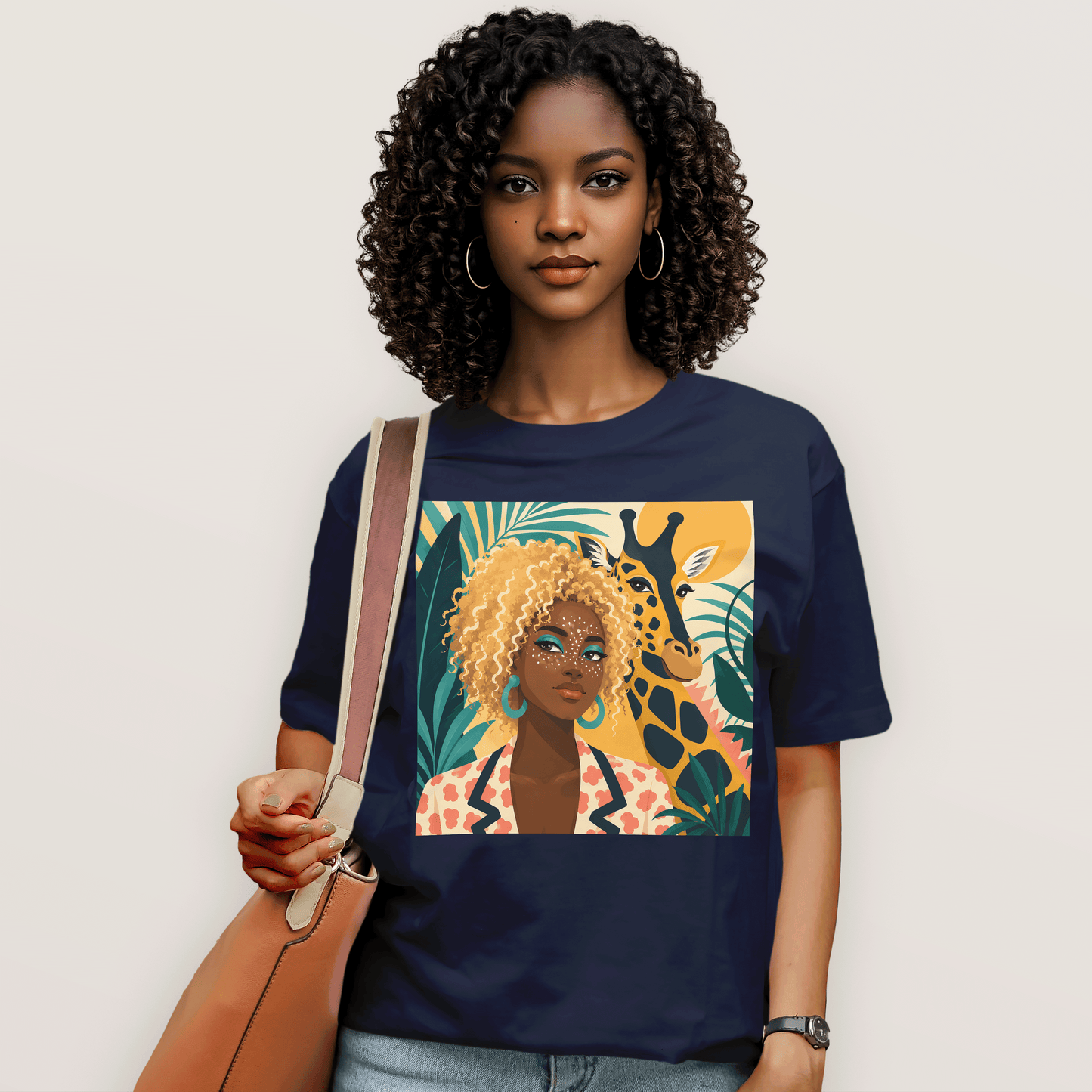 Boho Safari Giraffe Goddess T-Shirt