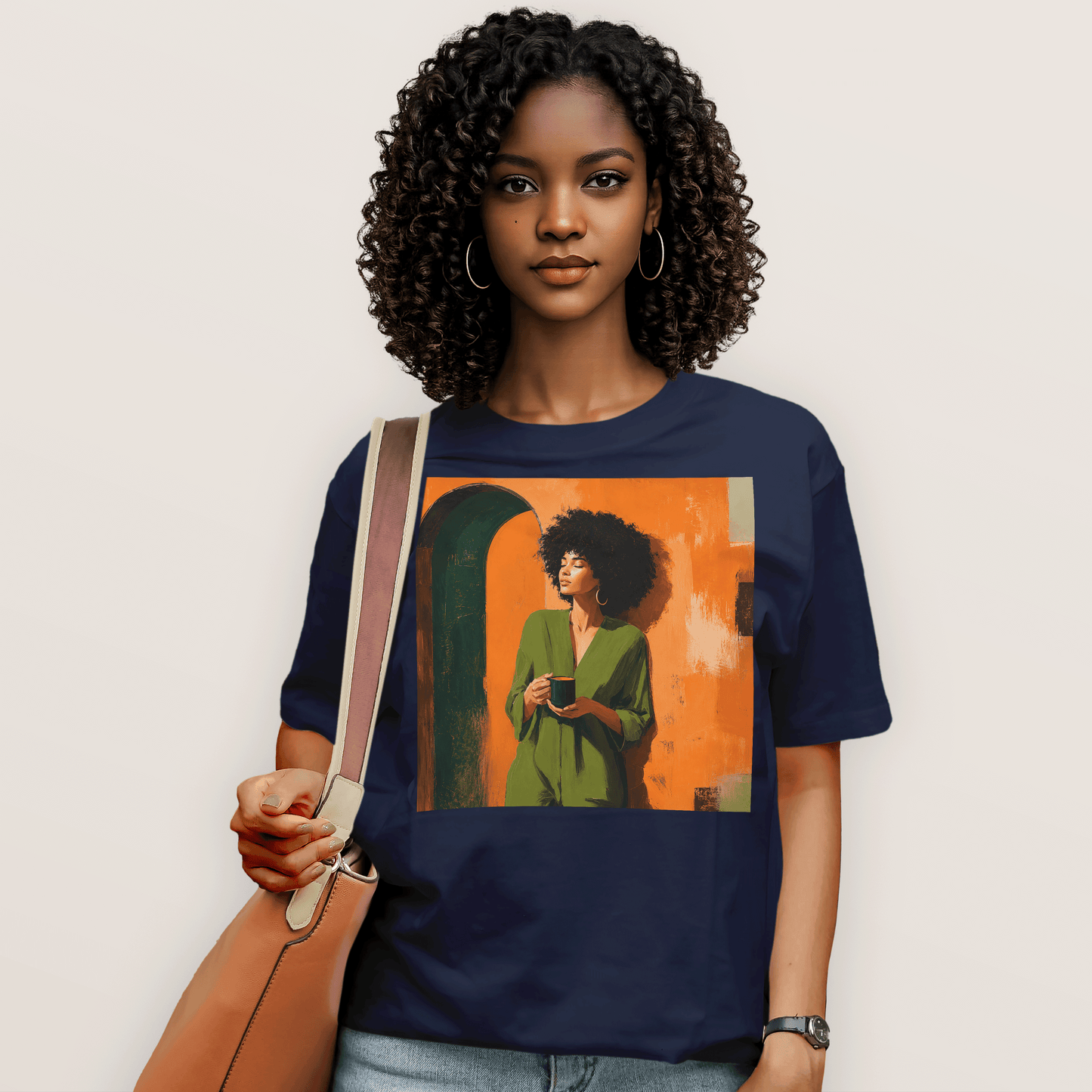 Black Woman Morning Coffee T-Shirt